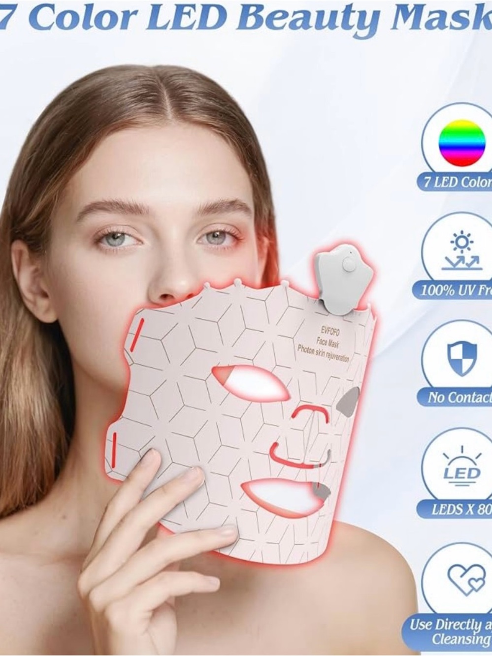 NEW NIB Facial LED Mask 7 color anti aging acne skincare beauty wrinkle reductio